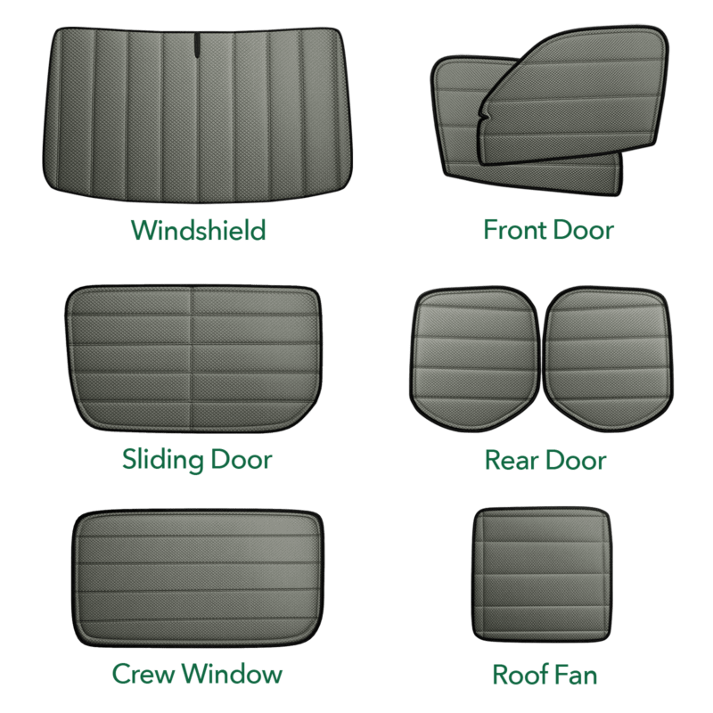 Sprinter van window covers 8 piece kit 2019+