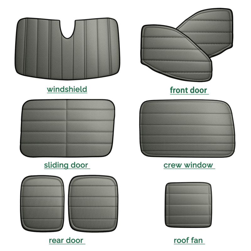 Transit van window covers kit 8 piece 2015-2019