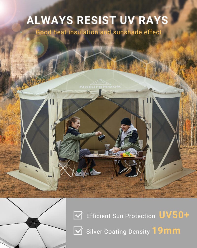 Portable Gazebo Khaki reflect UV ray